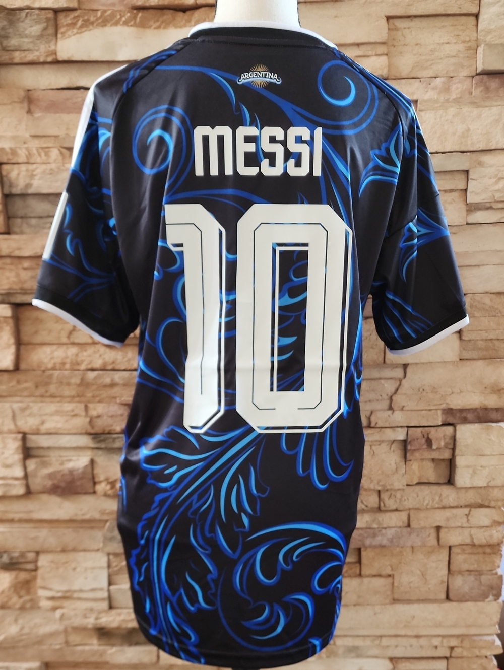 Argentina Messi #10 Black and Blue Performance Soccer Jersey MENS XL (Sz M)